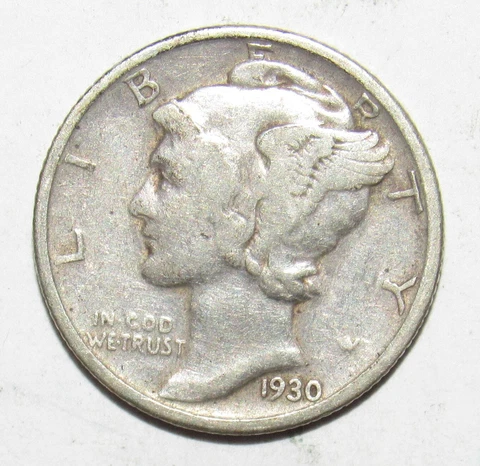 1930 S Mercury Dime VF (S25) Cover