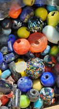 Lot of Glass Beads Large Sizes Mixed Colors 1 pound Antique Vintage