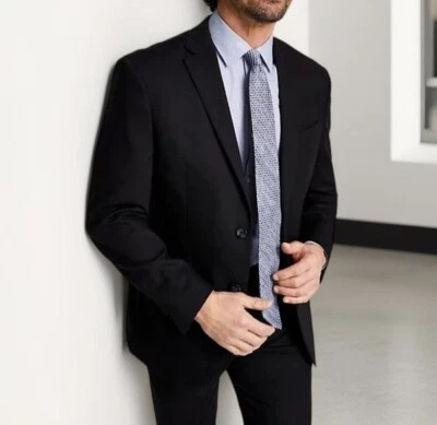 Kenneth Cole Reaction Hombres Techni Cole Traje Calce Ajustado Chaqueta Negro Talla 40R Nuevo con Etiquetas Foto 1 de 4