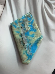 RARE (90.5 Carats) Mona Lisa Mine Turquoise Cabochon, Polk County, Arkansas - Picture 1 of 8