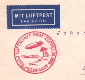 GERMANY GRAF ZEPPELIN Air Mail Cover 1929 MITTELMEERFAHRT Austria Salzburg KZ178 - Picture 1 of 10