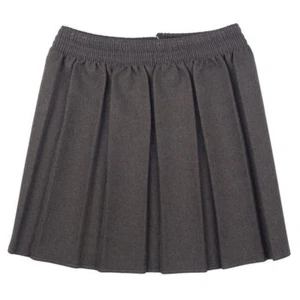 SCHOOL SKIRT BOX PLEAT UNIFORM ELASTICATED GIRLS KIDS ALL SIZES 2-18 - Picture 1 of 5
