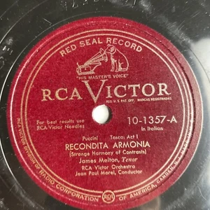 10" 78 RPM-James Melton-Recondita Armonia/E Lucevan Le Stelle/RCA Victor 10-1357 - Picture 1 of 4