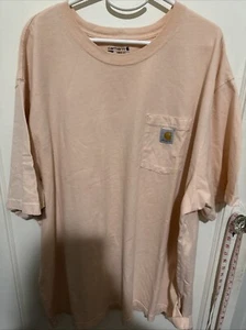 Carhartt Men's T-Shirt 3XLT Loose fit Heavyweight Pocket Pale Apricot - Picture 1 of 5