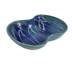 Dryden Hot Springs Arkansas Pottery  Drip Glaze Ceramic Serving Bowl MCM - Picture 1 of 9