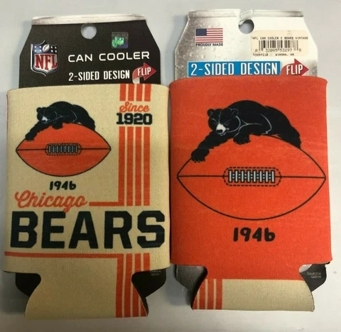 Chicago Bears RETRO NFL Collapsible Can Cooler 1 Piece Cover