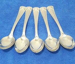 Vtg Hampton Forge Teaspoons Stainless Steel 611 Flatware Set of 5 Glossy 6.5" - Picture 1 of 6