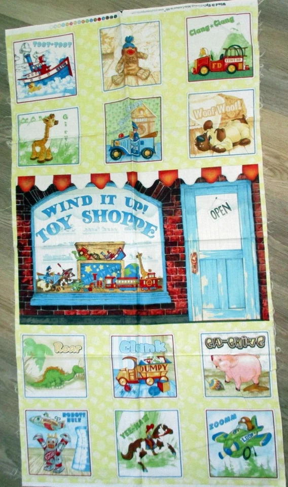 1件可爱“Wind It Up”绗缝缝纫工艺织物面板 — 第 1/1 张图片