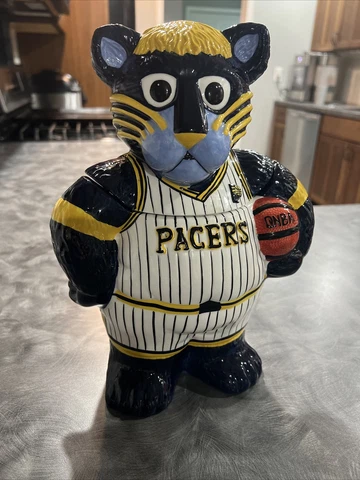 INDIANA PACERS RARE HTF "BOOMER" (MASCOT) VINTAGE COOKIE JAR - MARKED NBA Cover