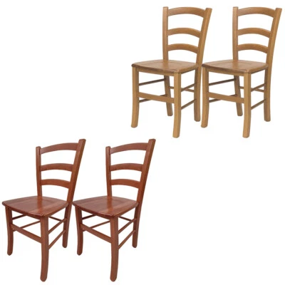 [2 COLORI] Set 2 Sedie da Cucina in Legno Massello 43x42x86 Made Italy - Paesana - Immagine 1 di 2