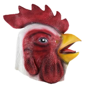 Máscara de látex de pollo adulto cabeza completa granja utilería patio trasero gallo disfraz de goma - Imagen 1 de 5