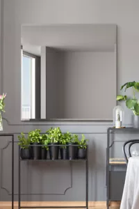 Large All Glass Bevelled Square Wall Mirror 39"x 39" (100 x 100cm) MirrorOutlet - Picture 1 of 6