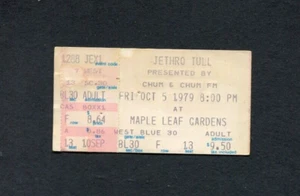 Jethro Tull 1979 Concert Ticket Stub Toronto, Maple Leaf, Canada Stormwatch Tour - Picture 1 of 1