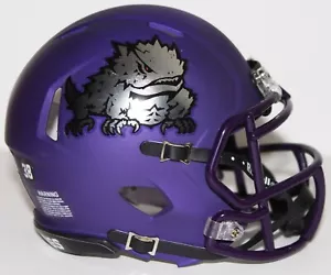 2023 Texas Christian TCU Horned Frogs Custom Riddell Mini Helmet vs Texas - Picture 1 of 3