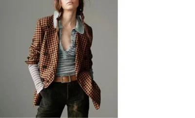 Nuevo FREE PEOPLE Check boyfriend Ashby Chaqueta Blazer XS S M Foto 1 de 2
