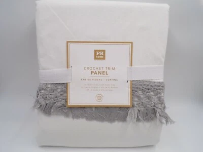 Panel de ajuste de ganchillo Pottery Barn para adolescentes borde de flecos 108" gris claro #9086F Foto 1 de 4