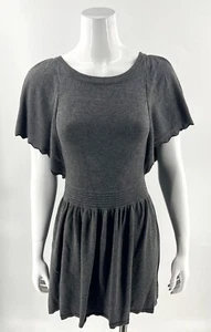 Ella Moss Sweater Dress Girls Size 14 Gray Flutter Scalloped Sleeve Stretch  - Picture 1 of 5