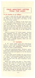 1944 U.S. Army "Your Monthly Letter From The Army" Informational page - Picture 1 of 2