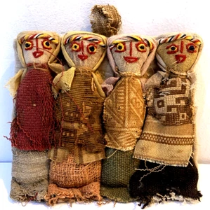 Peruanische Chancay antike Stoff Beerdigung Puppe Bestattungsritual primitive Volkskunst - Bild 1 von 8
