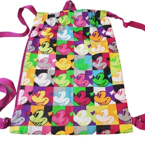 Disney Parks Authentic Original Mickey Mouse Kleidung Rucksack bunte Gesichter faltbar - Bild 1 von 11