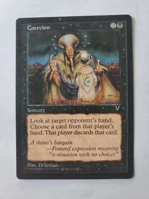 MTG Magic The Gathering Card Coercion Sorcery Black V Visions 1996 - Image 1 of 2