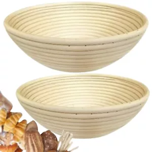 Banneton Proofing Basket Bowl Sourdough Bread Natural Rattan 2 Round 10 Inch - Picture 1 of 4