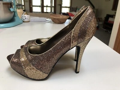 Worthington Lana Gold Ombré Copper Metallic Sparkle Stiletto Pumps 9 M EUC - Image 1 of 4