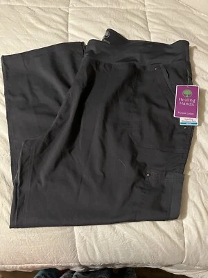 NEW Purple Label YOGA By Healing Hands Scrub Pants Women 3X Grey - Image 1 of 4