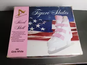 American Hard Shell Figure Skates 390 Girls Youth White Pink Size US 3 EUR 33/34 - Picture 1 of 15