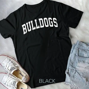Bulldogs Mascot Vintage Athletic Sports Name Design T-Shirt Unisex T-shirt - Picture 1 of 12