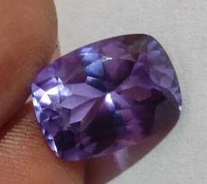 Piedra preciosa suelta corte cojín zafiro cambio bicolor natural certificado 10,95 quilates - Imagen 1 de 15