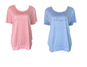 Venice Beach Curvi Damen T-Shirt Louna Power Peach, Delft Blue Gr. 44,46,48,50 - Picture 1 of 3