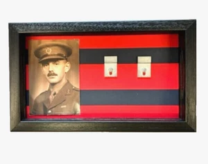 Royal Engineers Medal Case for 5 - 7 Medals With Photo. Black Frame - Picture 1 of 5