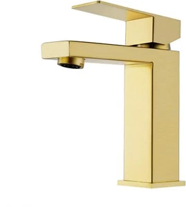 KES Gebürstet Gold Badarmatur Einloch Modern Waschtischarmatur Einhand... - Bild 1 von 9