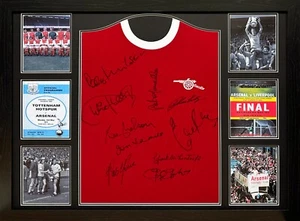 FRAMED RARE ARSENAL 1971 SHIRT SIGNED BY 10 DOUBLE WINNERS SEE PROOF & COA - Picture 1 of 2