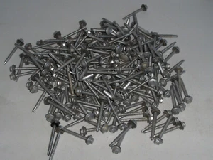 200- #10 x 2" Sechskantscheibenkopf selbstbohrende Blechschrauben mit Gummischeibe   - Bild 1 von 8