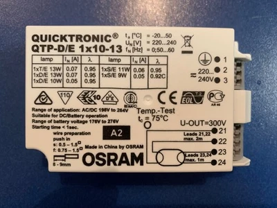 OSRAM Ballasta Quicktronic Professionale Multiwatt Qtp-d / e 1x 10-13w - Immagine 1 di 2