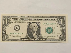 2003 $1 STAR NOTE CHICAGO DISTRICT #G03021603* 3 OF (3) Cons Serial Numbers - Picture 1 of 3