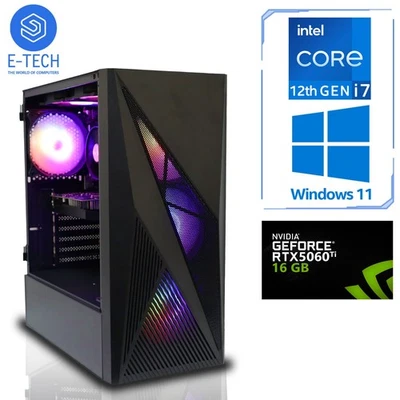 Core i7 12700F Gaming PC - 64GB DDR4 2TB M.2 16GB NVIDIA RTX 5060 Ti Win 11 RGB - Image 1 of 4