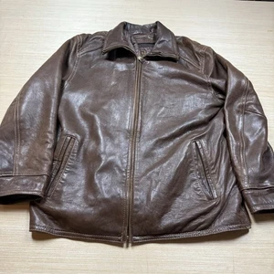 Chaqueta de Cuero Wilsons Thinsulate Forrada Marrón Oscuro De Colección Y2K Acolchada Grande - Imagen 1 de 15