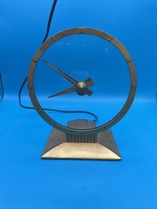 Vintage Jefferson Golden Hour Electric Mystery Gold Clock Model #580-101 Works! - Picture 1 of 7