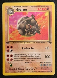 GROLEM 36/62 CARTE POKEMON FOSSILE ÉDITION 1 PEU COMMUNE ÉTAT EXCELLENT+ - Imagen 1 de 2