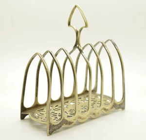 Antiker Gothic Toastständer 6 Scheiben Silber Teller Benetfink Cheapside hartgelötet - Bild 1 von 9