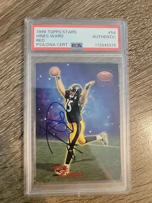 HINES WARD 1998 Topps Stars /8799 Rookie RC Auto Red PSA DNA AUTHENTIC Signed - Image 1 of 4