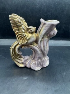 VTG Stewart B McCulloch Art Deco Pink Gold Bird Vase 1940’s Pottery Kitsch - Picture 1 of 10