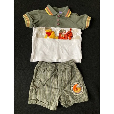 Vintage Y2K Disney Winnie the Pooh Tigger Baby Boys 12 Month Polo Shorts Set - Image 1 of 4
