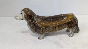 Long Haired Daschund Enamel Keepsake box - Picture 1 of 6