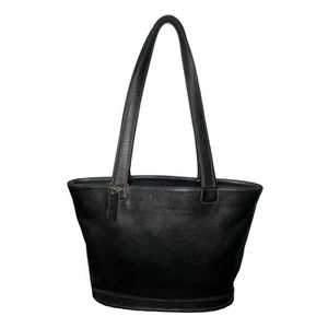 BORSA A SECCHIELLO COACH VINTAGE PELLE NERA BLEECKER 9302 Made in United States - Foto 1 di 17