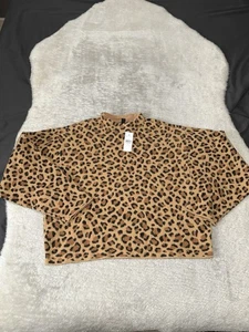 Women's Ann Taylor Leopard Jacquard Sweater Size Medium NWT Pullover Long Sleeve - Picture 1 of 7