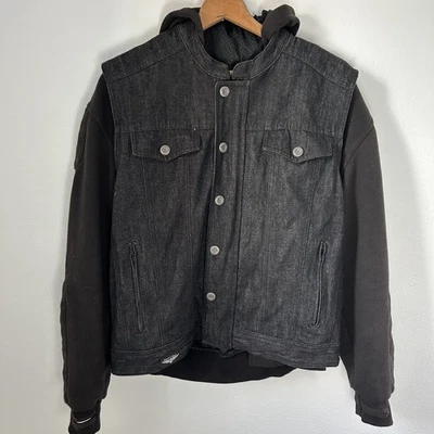 Street & Steel Anarchy 2 Jacket Black Mens Large Armoured Hooded Denim - Image 1 of 4